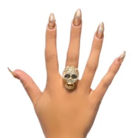 •Skull Diaries• Oversized Crystal Statement Ring - Picture 3 of 3